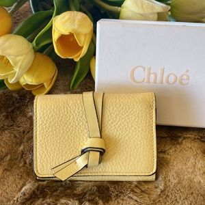 Chloé Small Yellow Leather Knot Wallet